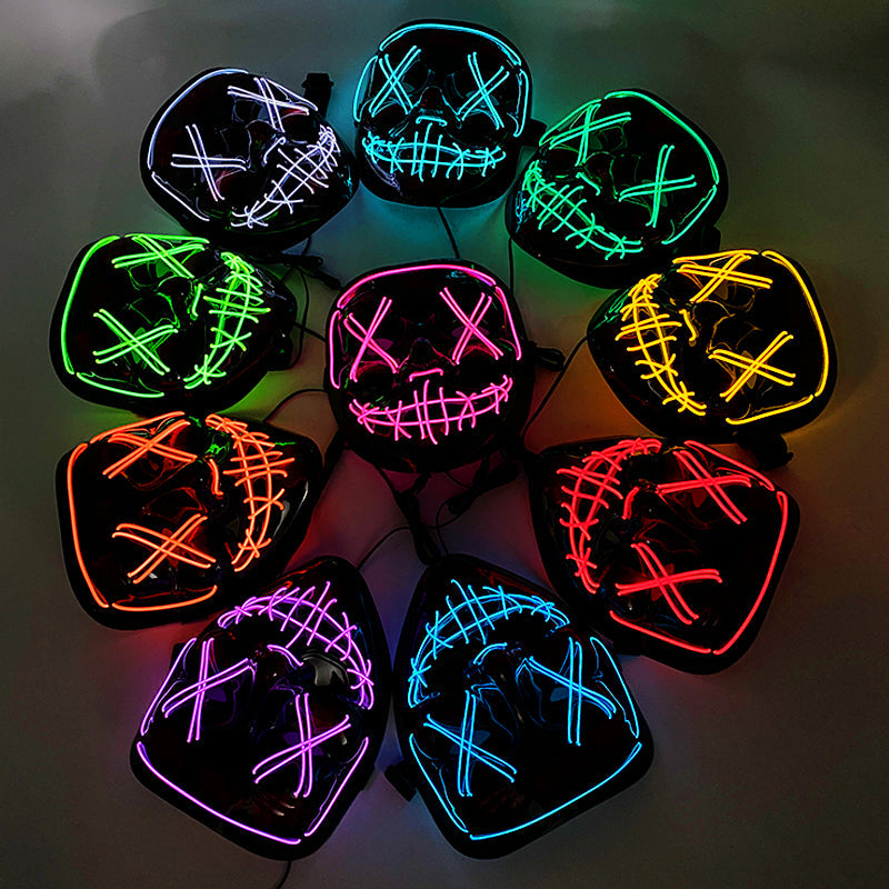 Purnin Halloween Neon LED Purge Mask