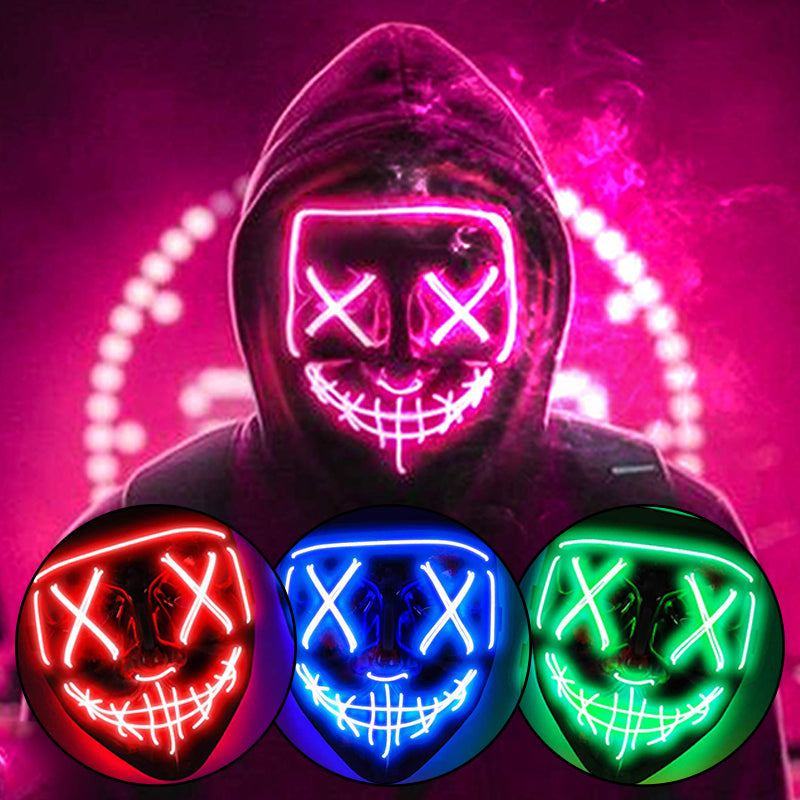 Purnin Halloween Neon LED Purge Mask