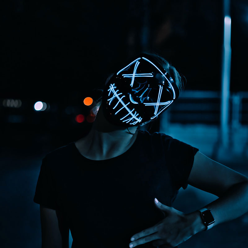 Purnin Halloween Neon LED Purge Mask