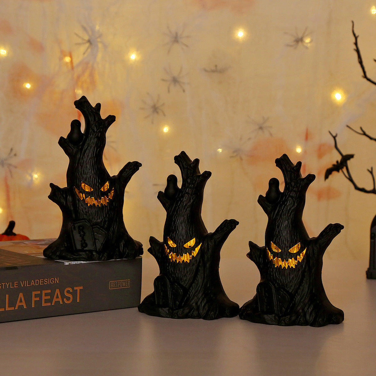 Spooktree Halloween Ghost Tree LED Lights | Set of 3