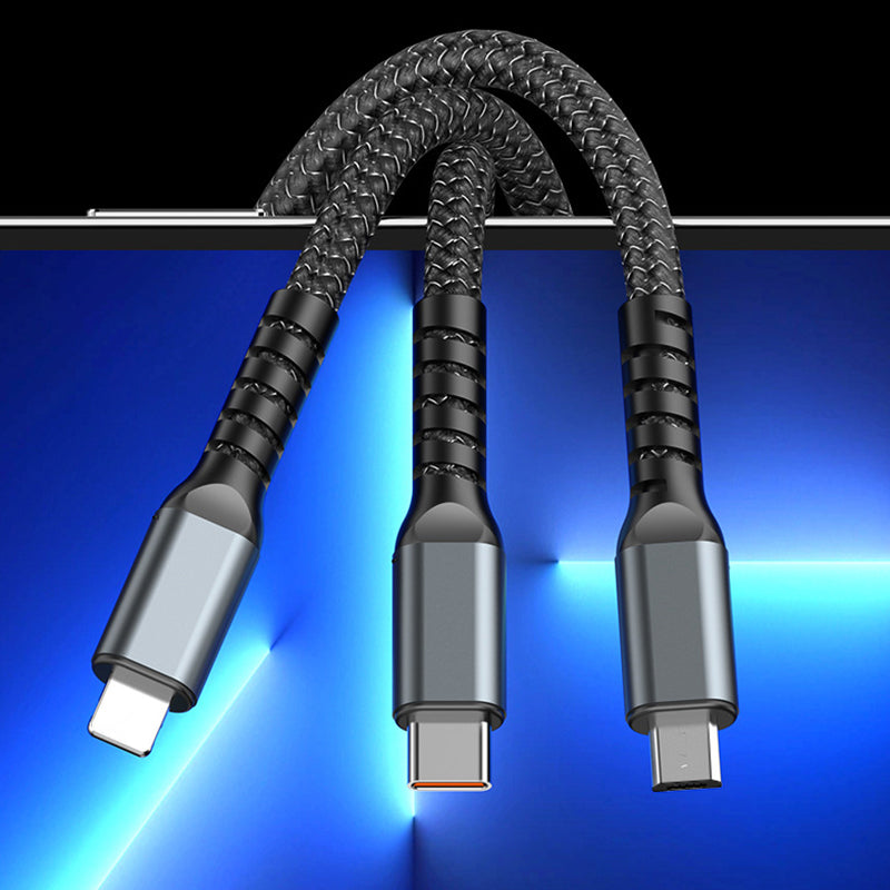 Transparent Luminous 3-in-1 Super Fast Charging Cable | Free Shipping Today!