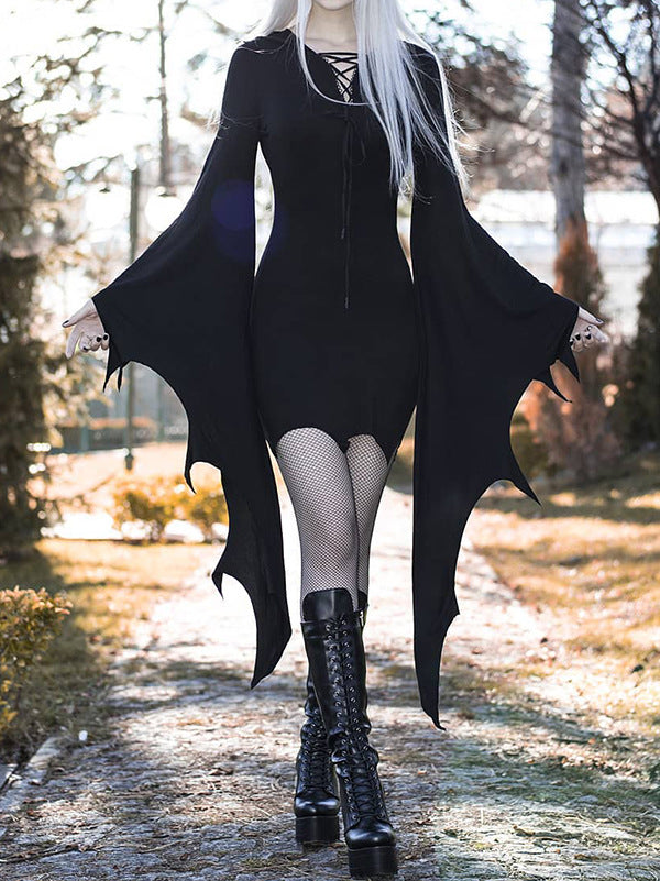 Women Gothic Vintage Slim Hooded Nienna Dress