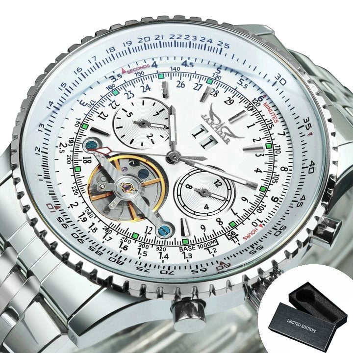 Tourbillon Mechanical Classic Top Brand Luxury Leather Strap Wristwatch